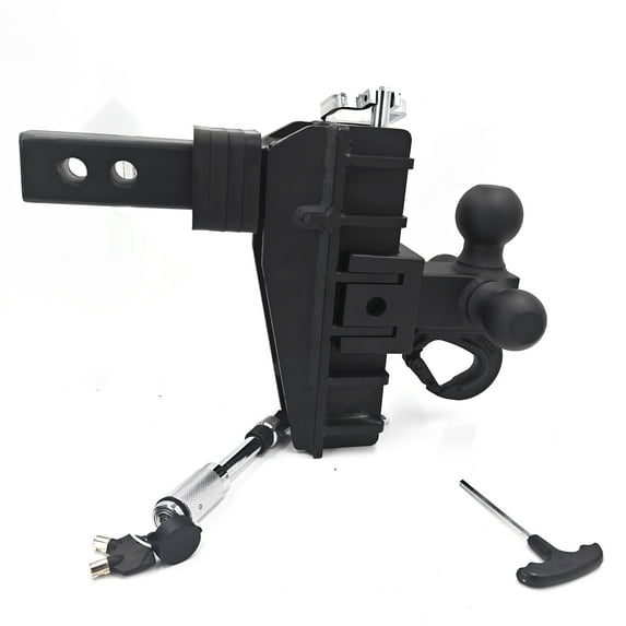 M optimized Steel Adjustable Trailer Hitch with Hook, Tri-Ball Trailer Hitch Ball Mount Fits 2" Receiver, 6" Drop Hitch