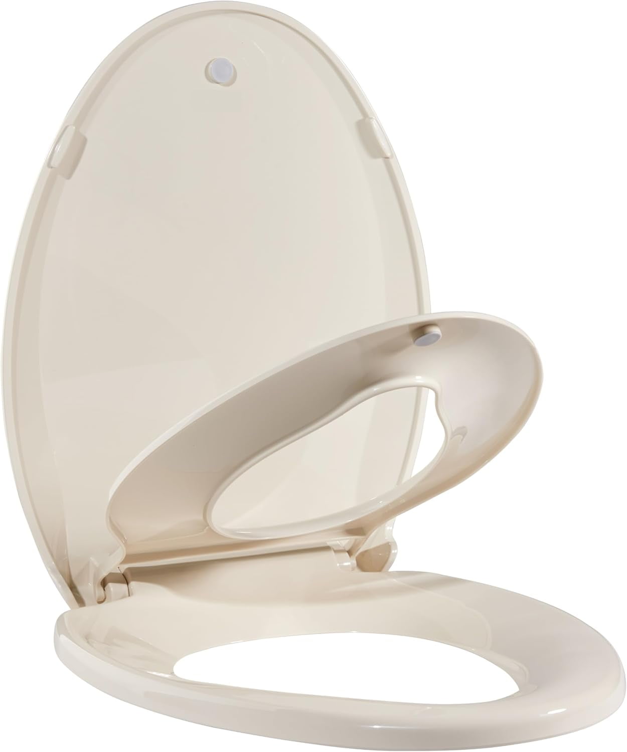 M optimized Toilet Seat 19", Elongated Toilet Seat with Toddler Seat Built in, Potty Training Toilet Seat Elongated for Universal Use, with Slow Close and Magnets