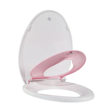 M optimized Toilet Seat 19", Elongated Toilet Seat with Toddler Seat Built in, Potty Training Toilet Seat Elongated for Universal Use, with Slow Close and Magnets