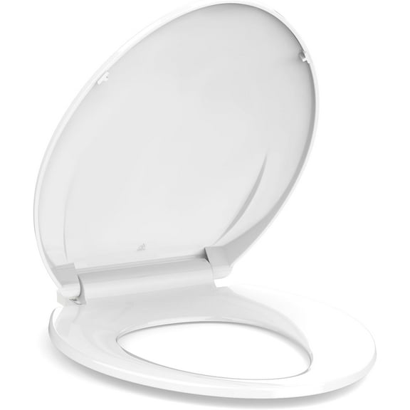 M optimized Toilet Seat, Plastic Toilet Seat With Soft Close, Never Loosen, Easy Clean, 17inch / 19inch Round Toilet Seat, Elongated Toilet Seat