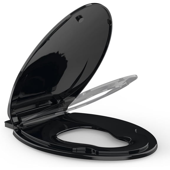 M optimized Toilet Seat, Plastic Toilet Seat With Soft Close, Never Loosen, Easy Clean, 17inch / 19inch Round Toilet Seat, Elongated Toilet Seat