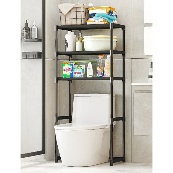 M optimized Over The Toilet Storage Shelf, 3-Tier Over Toilet Bathroom Organizer, Freestanding Above Toilet Shelf Space Saver for Bathroom Restroom Laundry Balcony