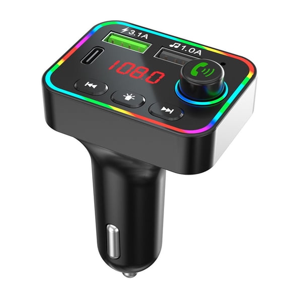 M optimized USB Car Charging 5.0 FMm Transmitter MP3 Player F4u Disk/TF Card F4 Colorful Lamp Audio Receiver Hands-free Kit