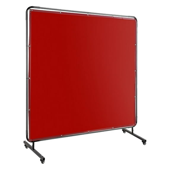 M optimized Vinyl Welding Screen with Frame, Flame-Resistant PVC Welding Curtain with Lockable Swivel Wheels, Transparent Welding Screen Panel for Welding Safety