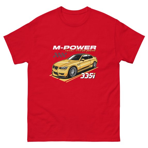 M-power EURO import m3 auto classic tee t-shirt (Red, M)
