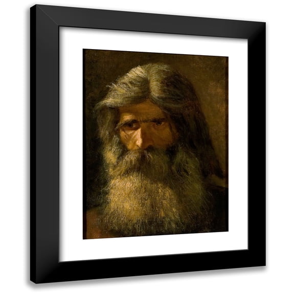 Mårten Eskil Winge 19x24 Black Modern Framed Museum Art Print Titled - Portrait of a Bearded Man (1862)