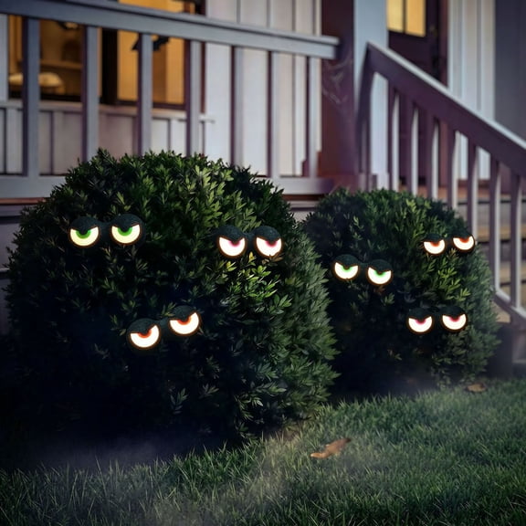 M's M LED Blinking Eyes, Set of 6, Halloween Light-Up Decorations for Indoor and Outdoor Displays
