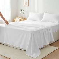 Máulli Collection 100% Cotton Sheets For Queen Size Bed - Luxury 400 Thread Count Queen Sheet Set, 4 Piece Sateen Weave Queen White Cotton Sheets, Deep Pocket Ultra Soft Cooling Sheets Queen Size