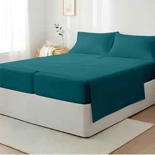 Máulli Collection Split King Sheets For Adjustable Bed - 400 Thread Count Hotel Collection Sheets (5 PC, Teal), Soft, Cooling Sateen Hotel Sheet Set
