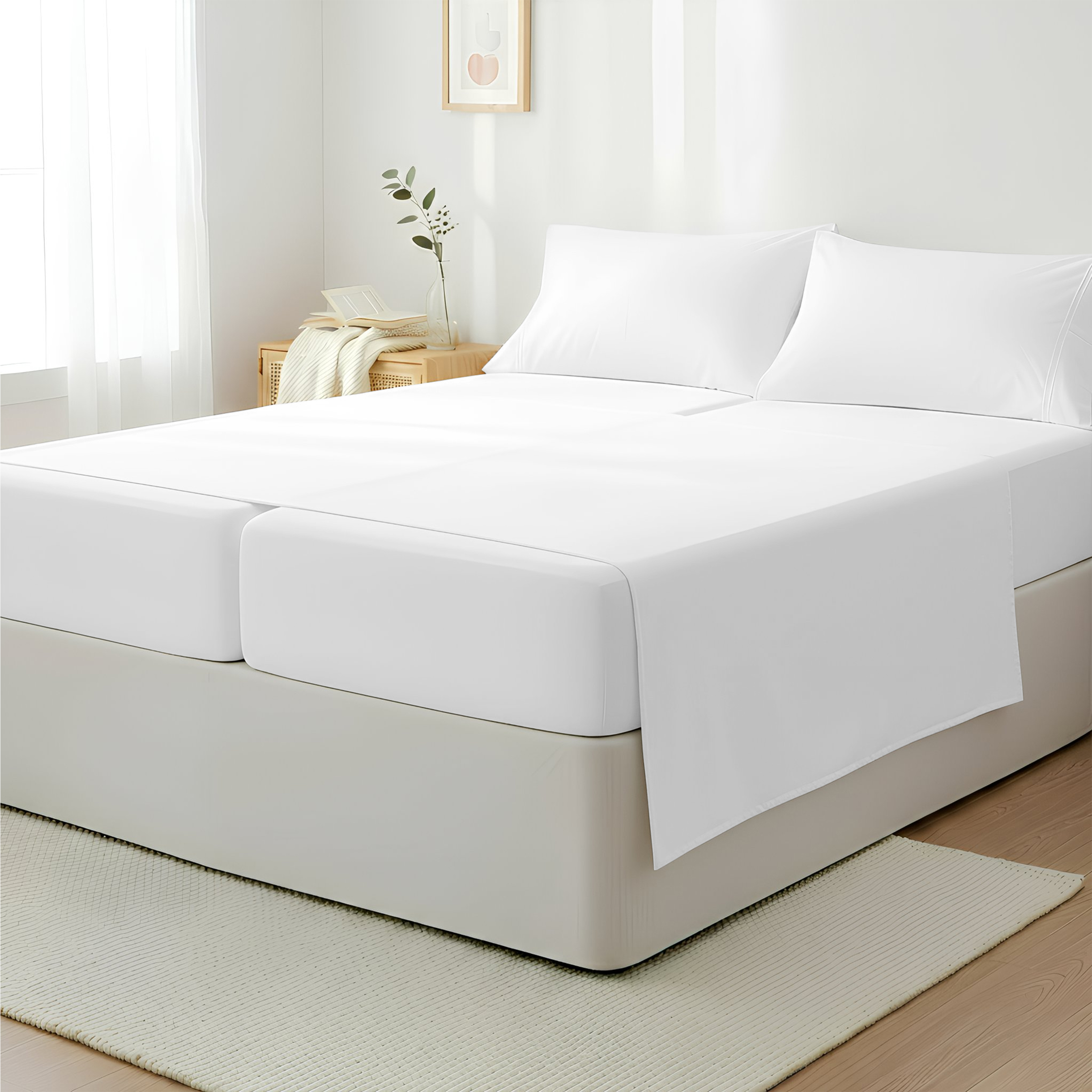 Máulli Collection 100% Cotton Split King Sheets for Adjustable Bed ...