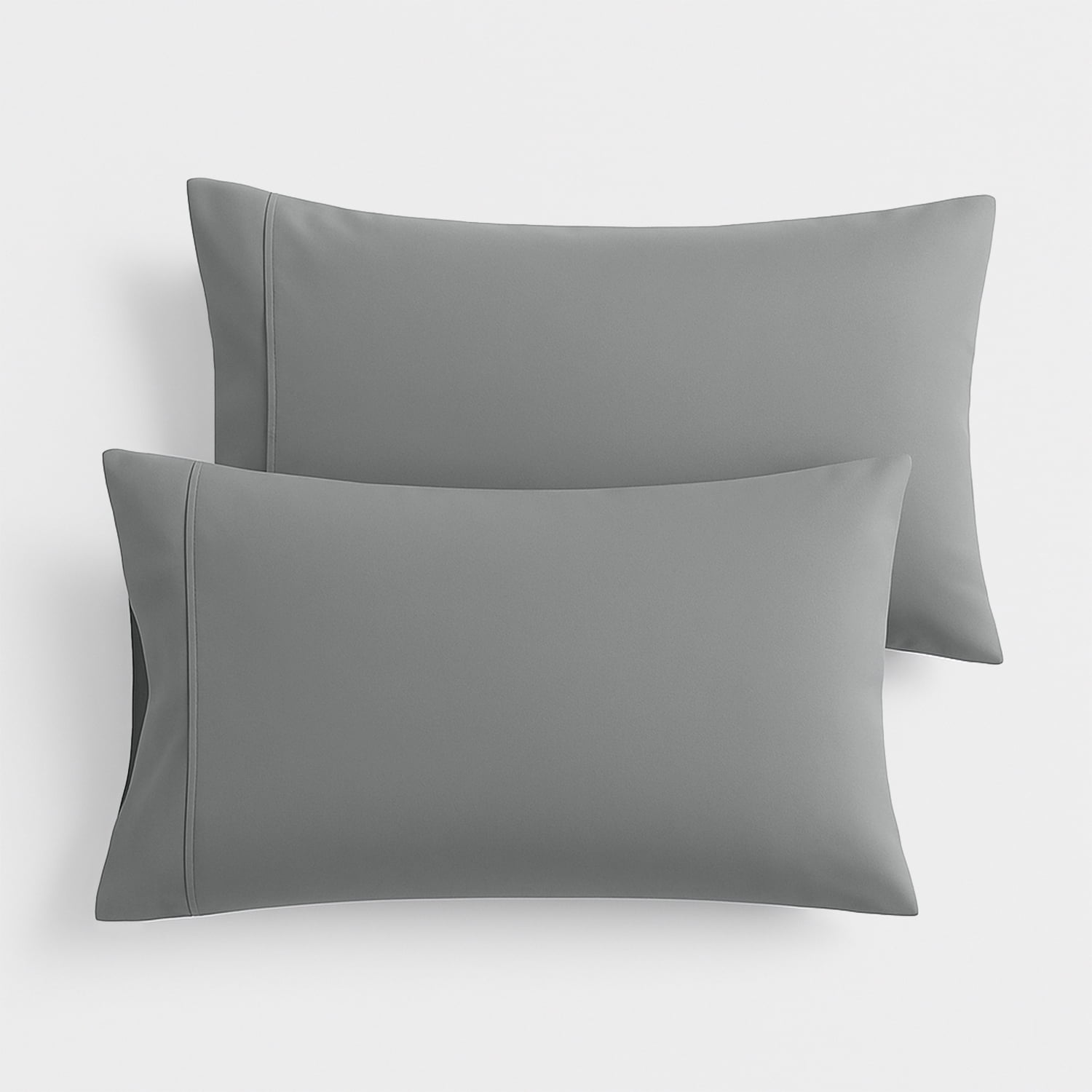 Máulli Collection 100% Organic Cotton Pillow Cases Set of 2 Queen / Standard Size - Soft, Cooling & Breathable Organic Cotton Percale Weave Pillowcase for Queen Pillow (Dark Grey), GOTS Certified