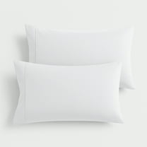 Máulli Collection 100% Organic Cotton Pillow Cases Set of 2 Queen / Standard Size - Soft, Cooling, Crisp & Breathable Organic Cotton Percale Weave Pillowcase for Queen Pillow (White), GOTS Certified