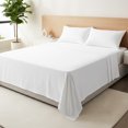 thumbnail image 1 of Máulli Collection 100% Organic Cotton Sheets California King Size - Percale Weave Organic Sheets (4 PC, White), Crisp Cooling Sheet Set, 1 of 7