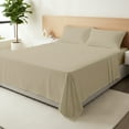 thumbnail image 1 of Máulli Collection 100% Organic Cotton Sheets Full Size - 4 PC Organic Cotton Full Size Percale Weave Sheet Set, Soft, Cooling, Crisp & Breathable, 16" Deep Pocket Hotel Quality Bedding Set - Taupe, 1 of 7
