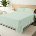 thumbnail image 1 of Máulli Collection 100% Organic Cotton Sheets Twin XL Size - 3 PC Organic Cotton Twin XL Percale Weave Sheet Set, Soft, Cooling & Breathable, 16" Deep Pocket Bedding Set for Dorm Room - Sea Foam, 1 of 7