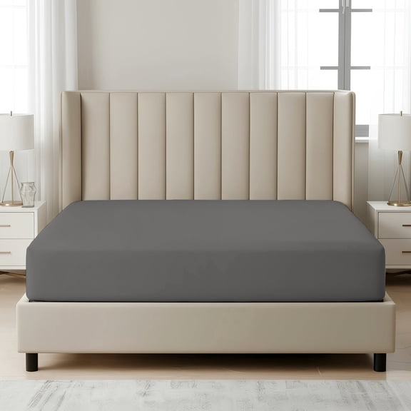 Máulli Collection Fitted Sheet Full – 1 Pc, Dark Grey, 1800 Series Premium Brushed Microfiber, Ultra-Soft Hotel Luxury, Deep Pocket, Durable & Long Lasting, Wrinkle & Fade Resistant