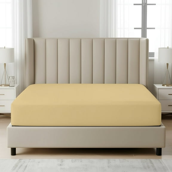 Máulli Collection Fitted Sheet Queen – 1 Pc, Beige, 1800 Series Premium Brushed Microfiber, Ultra-Soft Hotel Luxury, Deep Pocket, Durable & Long Lasting, Wrinkle & Fade Resistant