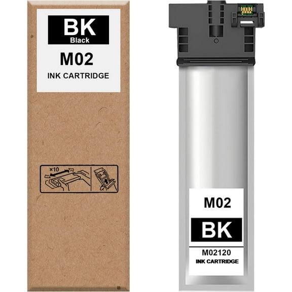 M02 Ink Cartridge Epson M02120 Standard Capacity Ink Replacement for Workforce Pro WF-M5799 WF-M5299 Printer,Black
