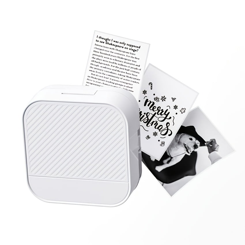M02L Portable Printer, Wireless Mini Sticker Printer with 1/3/6 Rolls of Thermal Paper, Thermal Mini Printer, Portable Note Taking, Diary, Memo, Photo Learning Work with Smartphone