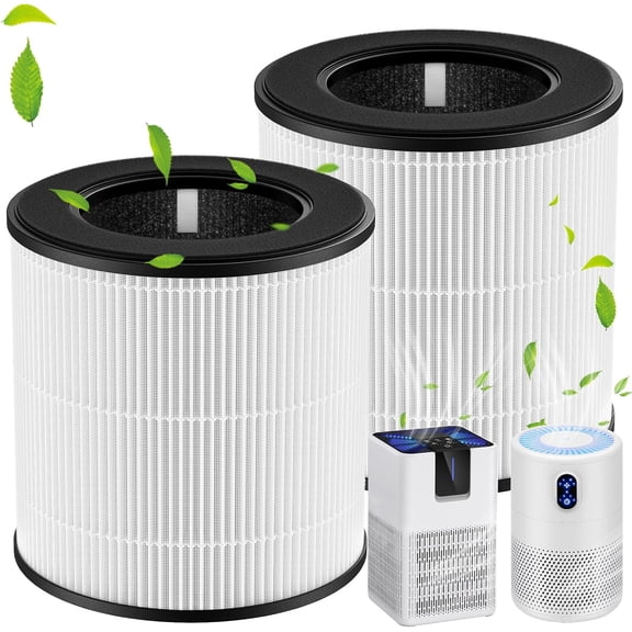 M05 B-D02L Replacement Filter Compatible with M05/ B-D02L Air Purifi-ers, for KOIOS B-D02L, for VEWIOR B-D02U, HEPA Air Filter and Activated Carbon Filter, 2 Pack, White