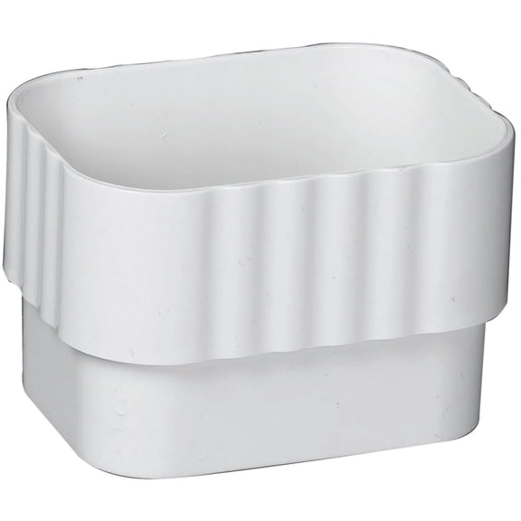 20-pack Amerimax Home Products Downspout Connector Vinyl Traditional - Durable - 20 Pack, White, 2 x 3 In. — Residential Use, Standard Application