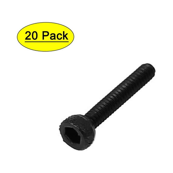 M1.4x8mm Alloy Steel Hex Socket Head Knurled Cap Screw Bolt Black 20pcs