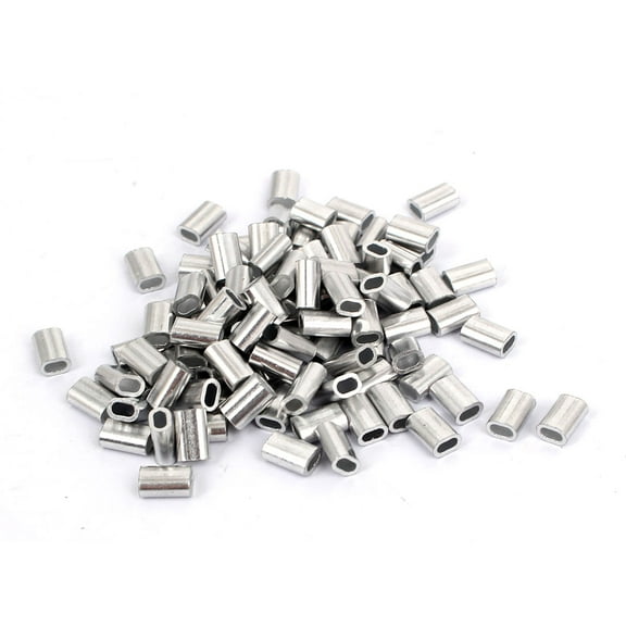 M1.5 Aluminium Wire Rope Sleeves Ferrule Fittings Loop Cable Crimps 100 Pcs