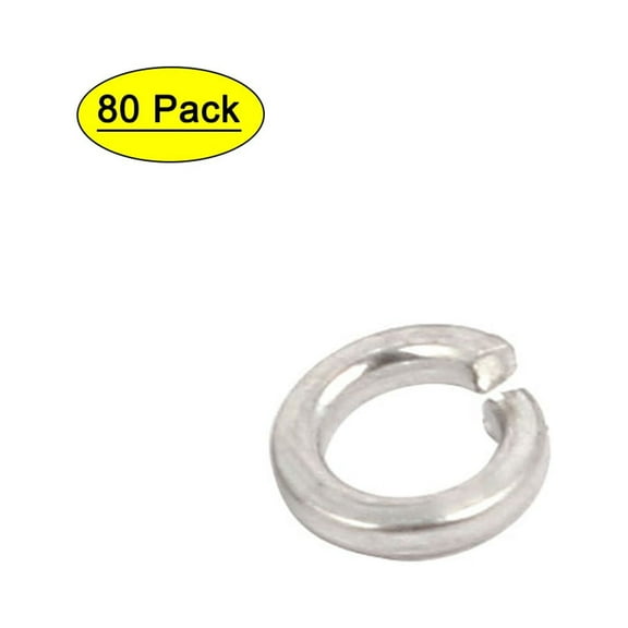 M1.6 304 Stainless Steel Split Lock Washer Silver Tone 80pcs