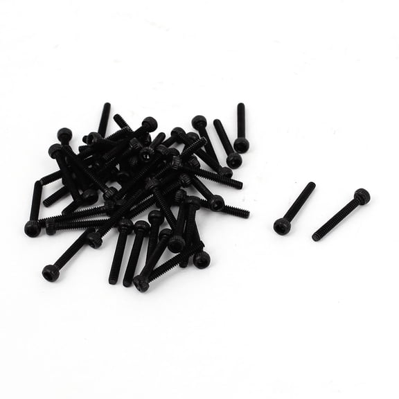 M1.6 x 12 Alloy Steel Hex Bolt Socket Head Cap Machine Screws Black 50 Pcs