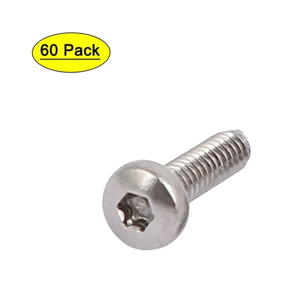 M1.6x6mm 304 Stainless Steel Pan Head Torx Socket Cap Machine Screw 60pcs