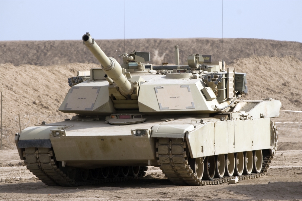 M1 Abrams tank at Camp Warhorse Canvas Art - Terry MooreStocktrek Images (18 x 12)
