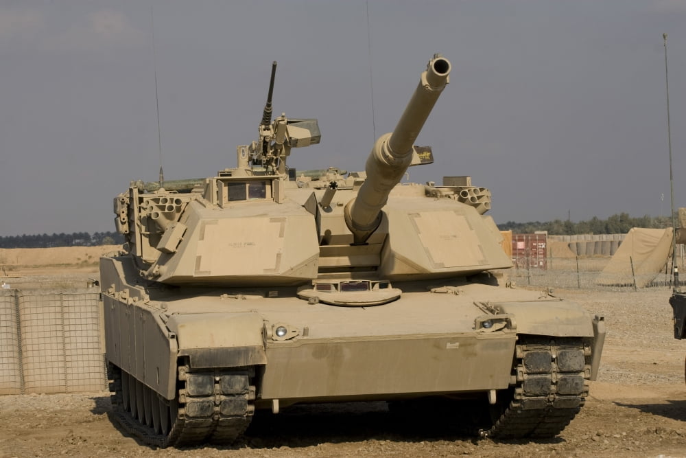 M1 Abrams tank at Camp Warhorse Canvas Art - Terry MooreStocktrek Images (18 x 12)