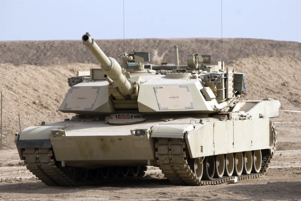M1 Abrams tank at Camp Warhorse Canvas Art - Terry MooreStocktrek Images (35 x 23)