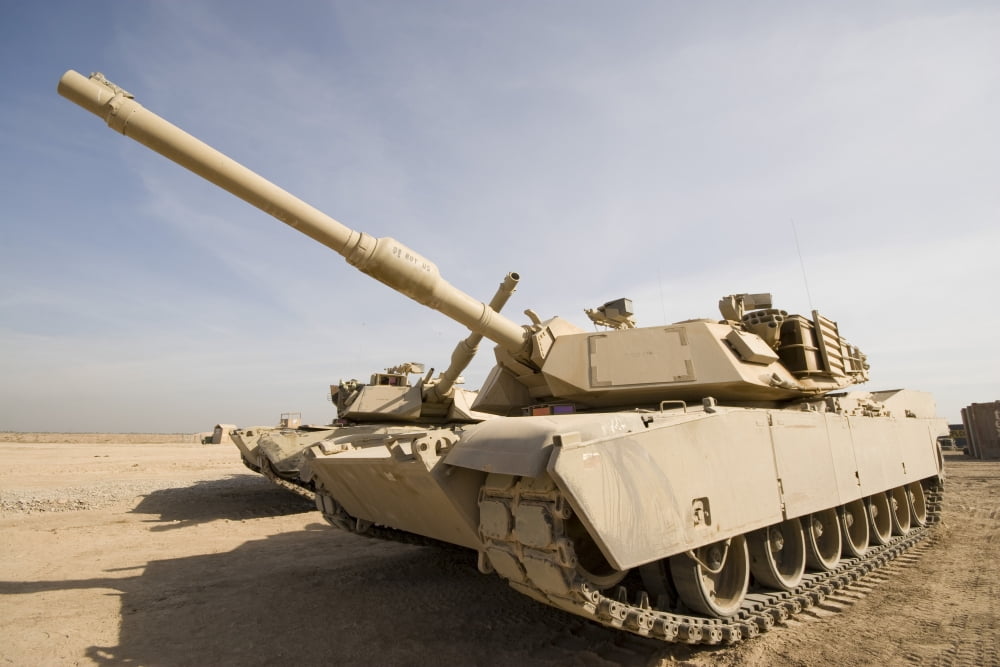 M1 Abrams tank at Camp Warhorse Canvas Art - Terry MooreStocktrek Images (35 x 23)