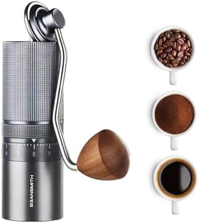 M1 Manual Coffee Grinder – 7-Star Stainless Steel Conical Burr, 60-Click Adjustment, 30g Capacity for Espresso, French Press & Cold Brew