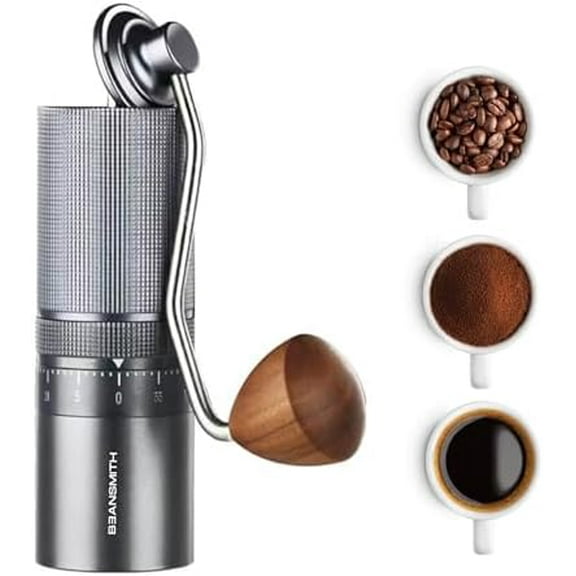 M1 Manual Coffee Grinder  7-Star Stainless Steel Conical Burr, 60-Click Adjustment, 30g Capacity for Espresso, French Press & Cold Brew