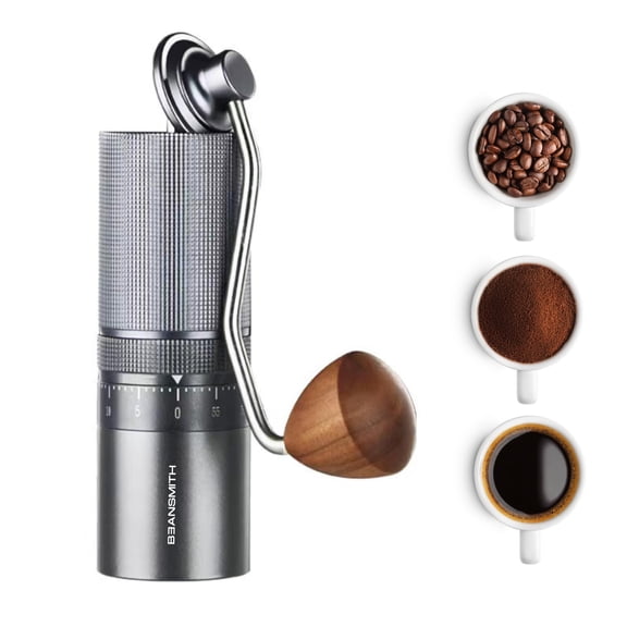 M1 Manual Coffee Grinder  7 Star Stainless Steel Conical Burr, 60 Clicks External Adjustment, 30g Capacity : Portable Burr Grinder for Espresso, French Press, Turkish, Cold Brew