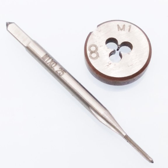 M1 x 0.25mm HSS Tap and Die Set, Metric Thread Right Hand for Precision Threading