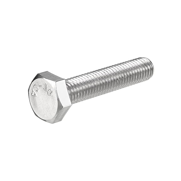 M10-1.5 x 50mm Left Hand Hex Head Bolt, 304 Stainless Steel Reverse Fully Threaded Fastener Screws Bolts for Machinery, Automobiles and Construction