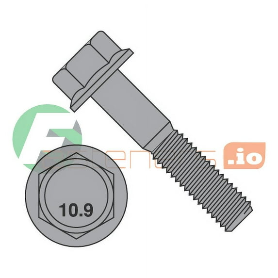 M10-1.5 x 70 mm Hex Flange Bolts / Non-Serrated / Grade 10.9 / Black Phosphate / DIN6921 (Quantity: 200 pcs)