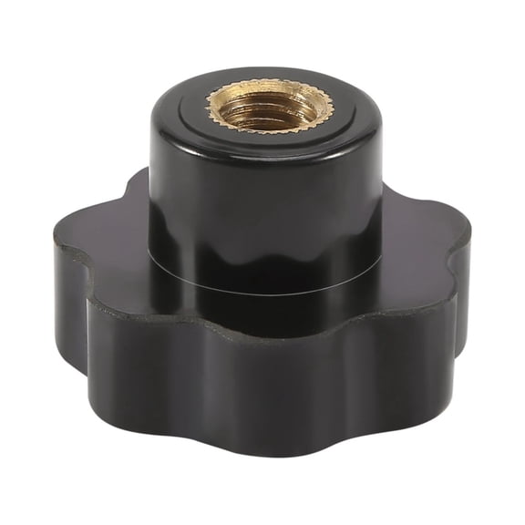M10 10mm Black Plastic Star Clamping Knob, Threaded Hand Tightening Screw Grip Handle Replacement