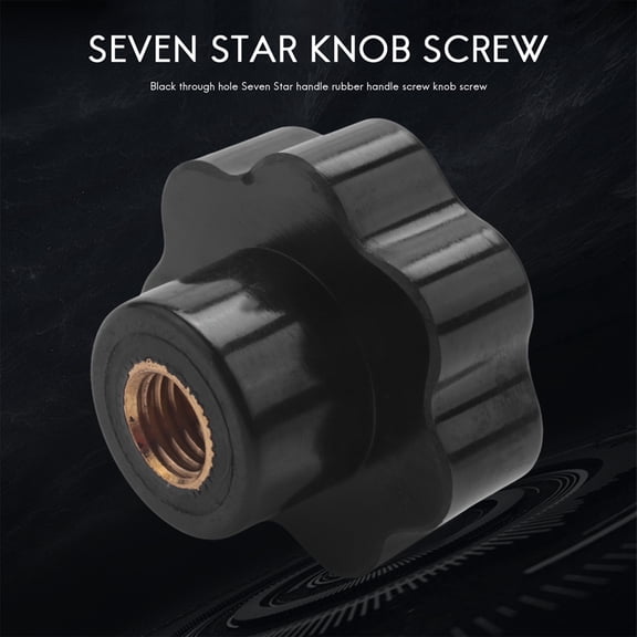 M10 10mm Dia Thread Black Plastic Star Head Clamping Knob Grip