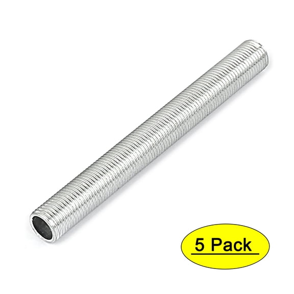 M10 1mm Pitch Threaded Zinc Alloy Pipe Nipple Lamp Repair Part 90mm Long 5pcs