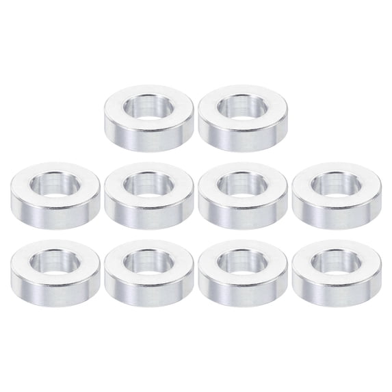 M10 Aluminum Spacers, 10 Pcs Metal Spacer Aluminum 10.5mm ID x 20mm OD x 6mm L for 3/8" M10 Screw Bolts