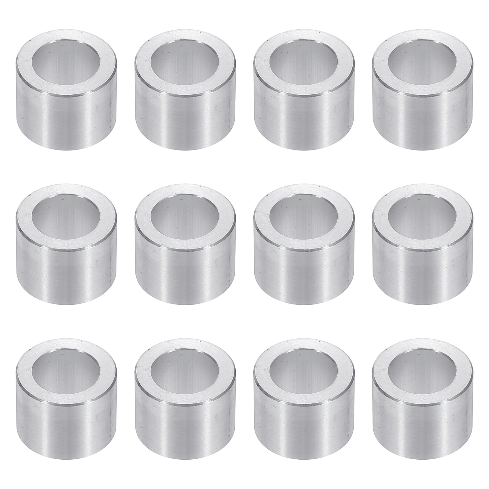 M10 Aluminum Spacers, 12 Pcs Metal Spacers Aluminum 10.2mm ID x 16mm OD x 15mm L Aluminum Spacer Screw Standoff Round for 3/8 or M10 Screw Bolts