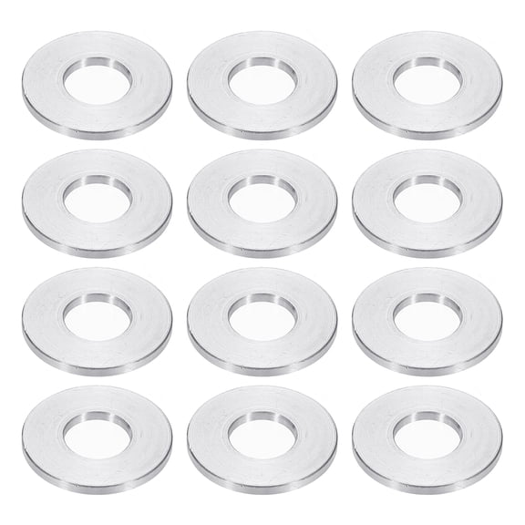 M10 Aluminum Spacers, 12 Pcs Metal Spacers Aluminum 10.5mm ID x 24mm OD x 3mm L Aluminum Spacer Screw Standoff Round for 3/8 or M10 Screw Bolts
