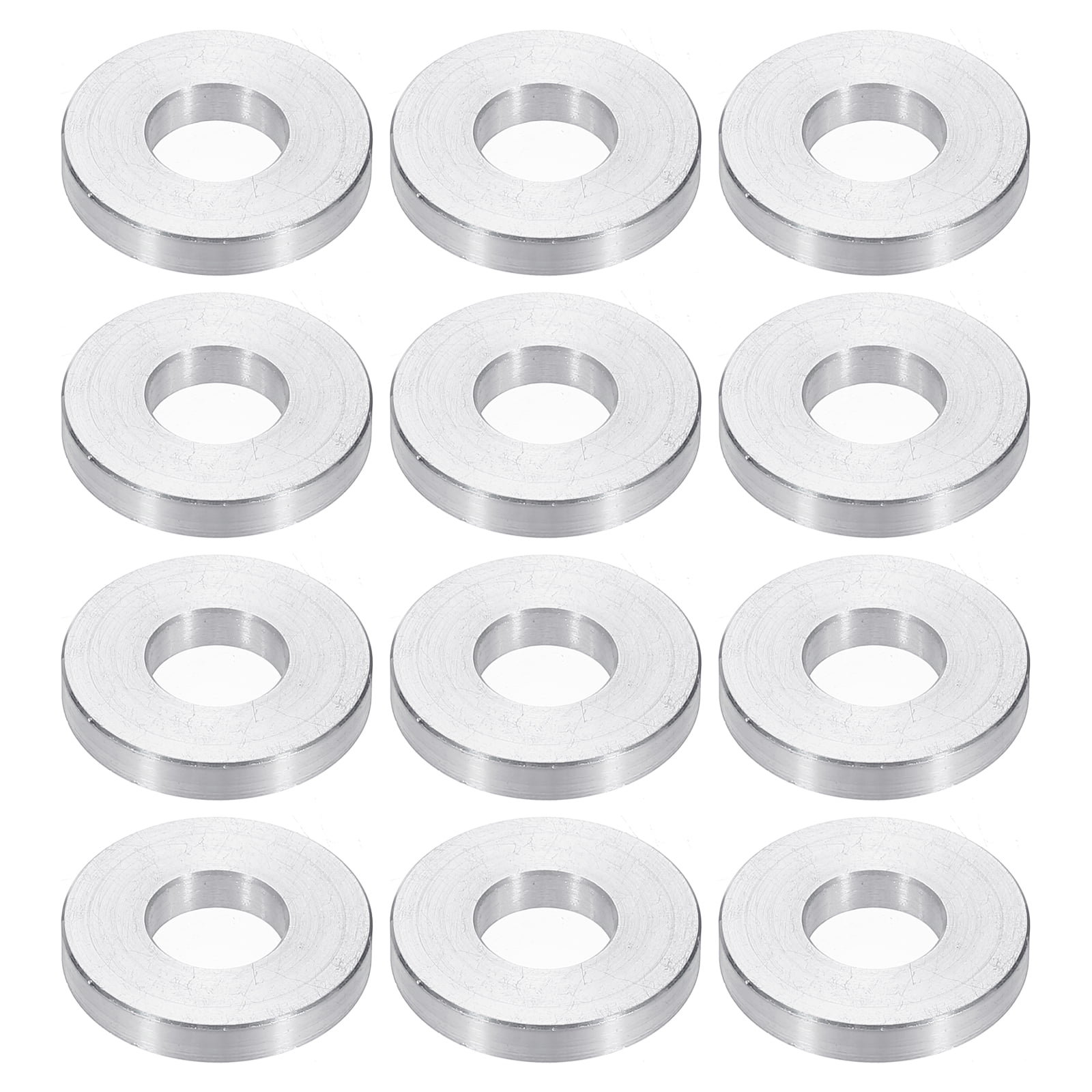 M10 Aluminum Spacers, 12 Pcs Metal Spacers Aluminum 10.5mm ID x 24mm OD x 5mm L Aluminum Spacer Screw Standoff Round for 3/8 or M10 Screw Bolts