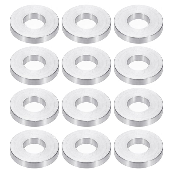 M10 Aluminum Spacers, 12 Pcs Metal Spacers Aluminum 10.5mm ID x 24mm OD x 5mm L Aluminum Spacer Screw Standoff Round for 3/8 or M10 Screw Bolts