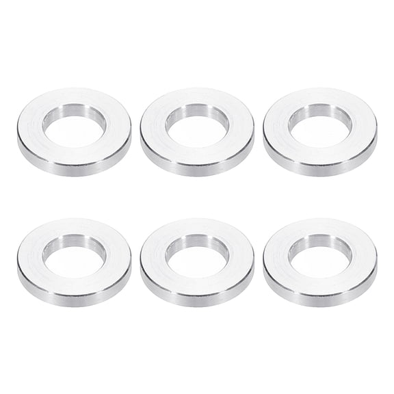 M10 Aluminum Spacers, 6 Pcs Metal Spacers Aluminum 10.5mm ID x 20mm OD x 3mm L Aluminum Spacer Screw Standoff Round for 3/8 or M10 Screw Bolts