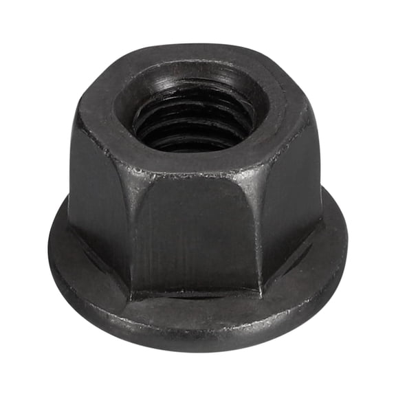 M10 Flange Hex Nut, 1 Pack Grade 8.8 Carbon Steel Black Oxide Finished Hex Flange Nut for Machinery